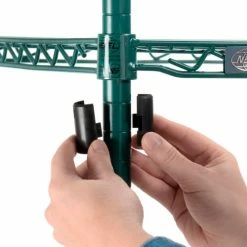 Nexel® Utility Cart, 2 Shelf, Poly-Green®, 24"L x 24"W x 39"H, Polyurethane Rigid Casters -Utility Carts Elegant store B3050394 05