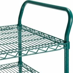 Nexel® Utility Cart, 3 Shelf, Poly-Green®, 24"L x 24"W x 39"H, Polyurethane Rigid Casters -Utility Carts Elegant store B3050402 02