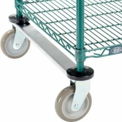 Nexel® Utility Cart, 3 Shelf, Poly-Green®, 24"L x 24"W x 39"H, Polyurethane Rigid Casters -Utility Carts Elegant store B3050402 03