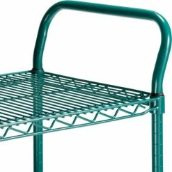 Nexel® Utility Cart, 3 Shelf, Poly-Green®, 36"L x 18"W x 39"H, Polyurethane Rigid Casters -Utility Carts Elegant store B3050406 02