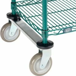 Nexel® Utility Cart, 3 Shelf, Poly-Green®, 36"L x 18"W x 39"H, Polyurethane Rigid Casters -Utility Carts Elegant store B3050406 03