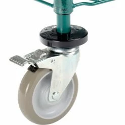 Nexel® Utility Cart, 3 Shelf, Poly-Green®, 36"L x 24"W x 39"H, Polyurethane Brake Casters -Utility Carts Elegant store B3050418 03