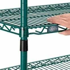 Nexel® Utility Cart, 3 Shelf, Poly-Green®, 36"L x 18"W x 42"H, Pneumatic Rigid Casters -Utility Carts Elegant store B3050422 06