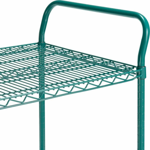 Nexel® Utility Cart, 2 Shelf, Poly-Green®, 36"L x 24"W x 39"H, Polyurethane Rigid Casters 3 Nexel® Utility Cart, 2 Shelf, Poly-Green®, 36"L x 24"W x 39"H, Polyurethane Rigid Casters - Image 3