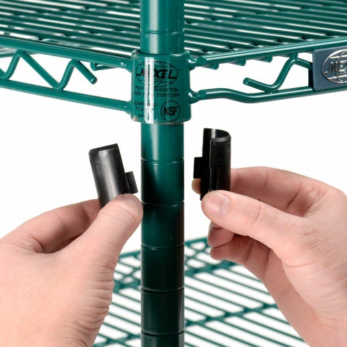 Nexel® Utility Cart, 3 Shelf, Poly-Green®, 36"L x 24"W x 39"H, Polyurethane Rigid Casters 6 Nexel® Utility Cart, 3 Shelf, Poly-Green®, 36"L x 24"W x 39"H, Polyurethane Rigid Casters - Image 6