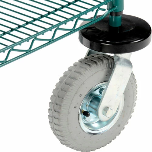 Nexel® Utility Cart, 2 Shelf, Poly-Green®, 24"L x 18"W x 42"H, Pneumatic Rigid Casters 5 Nexel® Utility Cart, 2 Shelf, Poly-Green®, 24"L x 18"W x 42"H, Pneumatic Rigid Casters - Image 5