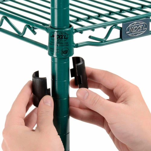 Nexel® Utility Cart, 2 Shelf, Poly-Green®, 24"L x 18"W x 42"H, Pneumatic Rigid Casters 6 Nexel® Utility Cart, 2 Shelf, Poly-Green®, 24"L x 18"W x 42"H, Pneumatic Rigid Casters - Image 6