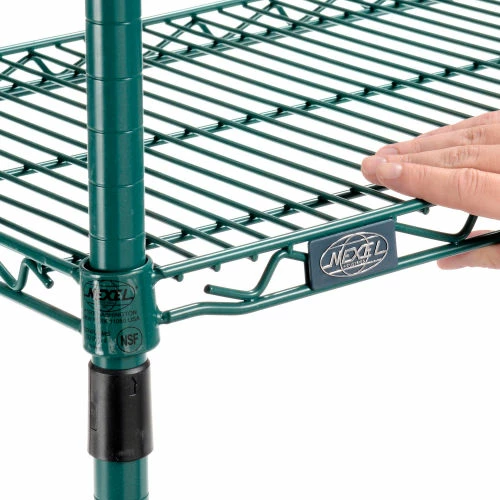 Nexel® Utility Cart, 2 Shelf, Poly-Green®, 24"L x 18"W x 42"H, Pneumatic Rigid Casters 7 Nexel® Utility Cart, 2 Shelf, Poly-Green®, 24"L x 18"W x 42"H, Pneumatic Rigid Casters - Image 7
