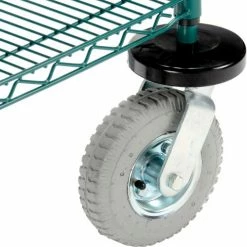Nexel® Utility Cart, 3 Shelf, Poly-Green®, 24"L x 18"W x 42"H, Pneumatic Rigid Casters -Utility Carts Elegant store B3050476 04