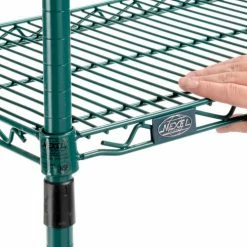 Nexel® Utility Cart, 2 Shelf, Poly-Green®, 24"L x 18"W x 39"H, Polyurethane Rigid Casters -Utility Carts Elegant store B3050484 06