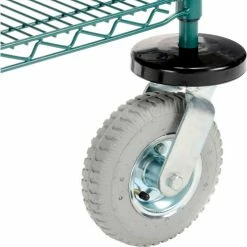 Nexel® Utility Cart, 3 Shelf, Poly-Green®, 24"L x 24"W x 42"H, Pneumatic Rigid Casters -Utility Carts Elegant store B3050513 04