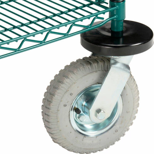 Nexel® Utility Cart, 3 Shelf, Poly-Green®, 36"L x 24"W x 42"H, Pneumatic Rigid Casters 5 Nexel® Utility Cart, 3 Shelf, Poly-Green®, 36"L x 24"W x 42"H, Pneumatic Rigid Casters - Image 5