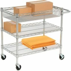 Luxor Wire Transport Cart, 400 lb. Capacity, 30"L x 18"W x 30"H, Silver