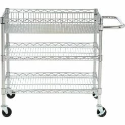 Luxor Wire Transport Cart, 400 lb. Capacity, 30"L x 18"W x 30"H, Silver -Utility Carts Elegant store B379270 04