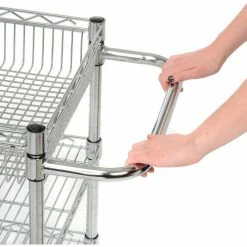 Luxor Wire Transport Cart, 400 lb. Capacity, 30"L x 18"W x 30"H, Silver -Utility Carts Elegant store B379270 06