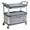 Rubbermaid® Xtra Service Cart w/3 Shelves, 300 lb. Cap, 40-5/8"L x 20"W x 37-13/16"H, Gray