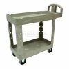 Rubbermaid® Plastic Utility Cart w/2 Shelves, 500 lb. Capacity, 39"L x 18"W x 33"H, Beige