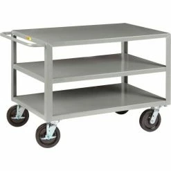 Little Giant® Shelf Truck w/3 Shelves & Wheel Brakes, 5000 lb. Cap, 65-1/2"L x 30"W x 36"H