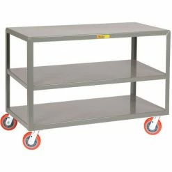 Little Giant® Mobile Table w/3 Shelves, 1000 lb. Capacity, 48"L x 30"W x 34"H, Gray