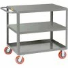 Little Giant® Welded Service Cart w/3 Shelves, 2000 lb. Capacity, 48"L x 24"W x 35"H, Gray