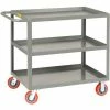 Little Giant® Welded Service Cart w/3 Lip Shelves, 2000 lb. Capacity, 48"L x 24"W x 35"H, Gray