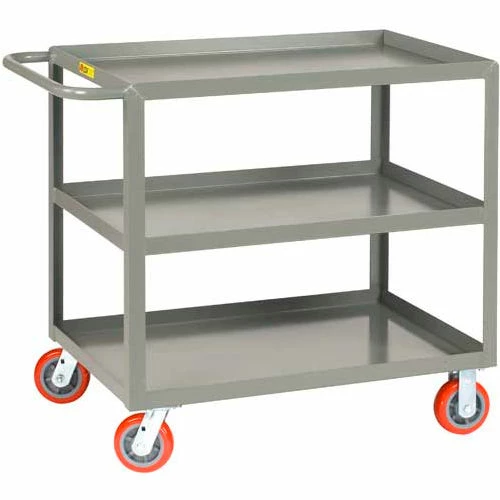 Little Giant® Welded Service Cart w/3 Lip Shelves, 2000 lb. Capacity, 60"L x 30"W x 35"H, Gray 1 Little Giant® Welded Service Cart w/3 Lip Shelves, 2000 lb. Capacity, 60"L x 30"W x 35"H, Gray