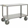 Little Giant® Shelf Truck w/2 Shelves & Floor Lock, 5000 lb. Cap, 53-1/2"L x 30"W x 36"H, Gray
