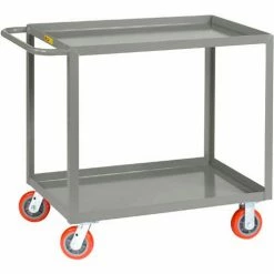 Little Giant® Welded Service Cart w/2 Lip Shelves, 2000 lb. Capacity, 60"L x 30"W x 35"H, Gray