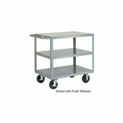 Little Giant® Welded Shelf Truck w/3 Lip Shelves, 3600 lb. Capacity, 48"L x 30"W x 36"H, Gray