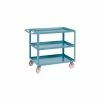 Little Giant® Welded Service Cart w/3 Lip Shelves, 1200 lb. Capacity, 24"L x 18"W x 35"H, Gray