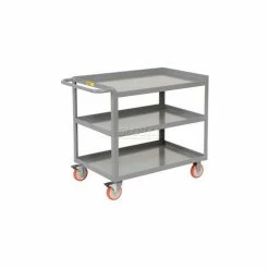 Little Giant® Mobile Workstation w/3 Shelves, 1200 lb. Capacity, 48"L x 24"W x 34"H, Gray -Utility Carts Elegant store BRQ 3MW 2448 5TL