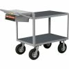 Little Giant® Instrument Cart w/Flat Shelves & Mat, 1200 lb. Cap, 36"L x 24"W x 34"H, Gray