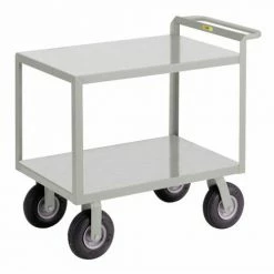Little Giant® Instrument Cart w/Shelves & Hand Guard, 1200 lb. Cap, 48"L x 24"W x 34"H, Gray