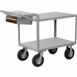 Little Giant® Instrument Cart w/Flush Shelves, 1200 lb. Capacity, 48"L x 24"W x 34"H, Gray
