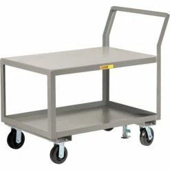 Little Giant® Utility Cart w/2 Shelves & Floor Lock, 3600 lb. Capacity, 51"L x 24"W x 42"H