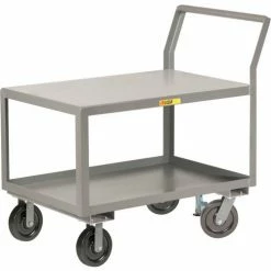 Little Giant® Utility Cart w/2 Shelves & Floor Lock, 3600 lb. Capacity, 51"L x 30"W x 44-1/2"H