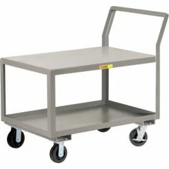 Little Giant® Utility Cart w/2 Shelves & Wheel Brakes, 3600 lb. Capacity, 63"L x 30"W x 42"H