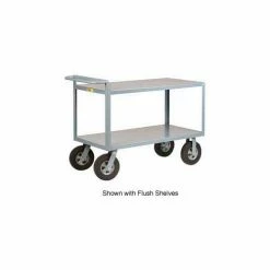 Little Giant® Merchandise Cart w/Tray Shelves, 1500 lb. Capacity, 48"L x 24"W x 40"H, Gray