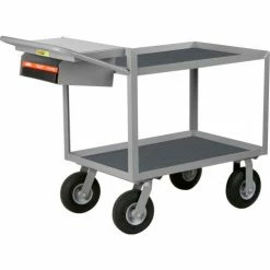 Little Giant® Instrument Cart w/Tray Shelves & Mat, 1200 lb. Cap, 36"L x 24"W x 34"H, Gray