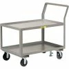 Little Giant® Utility Cart w/2 Tray Shelves & Floor Lock, 3600 lb. Cap, 63"L x 30"W x 42"H