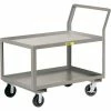 Little Giant® Utility Cart w/2 Tray Shelves & Wheel Brakes, 3600 lb. Cap, 63"L x 30"W x 42"H