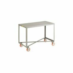 Little Giant® Mobile Table w/1 Shelf & Wheel Brakes, 1000 lb. Cap, 36"L x 24"W x 34"H, Gray