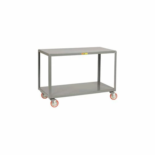 Little Giant® Mobile Table w/2 Shelves & Wheel Brakes, 1000 lb. Cap, 48"L x 24"W x 34"H, Gray 1 Little Giant® Mobile Table w/2 Shelves & Wheel Brakes, 1000 lb. Cap, 48"L x 24"W x 34"H, Gray