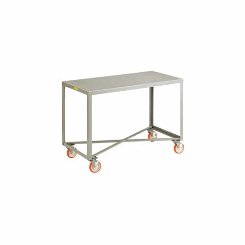 Little Giant® Mobile Table w/1 Shelf & Wheel Brakes, 1000 lb. Cap, 48"L x 24"W x 34"H, Gray 1 Little Giant® Mobile Table w/1 Shelf & Wheel Brakes, 1000 lb. Cap, 48"L x 24"W x 34"H, Gray