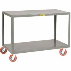 Little Giant® Mobile Table w/2 Shelves, 3600 lb. Capacity, 48"L x 30"W x 34"H, Gray