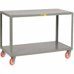 Little Giant® Mobile Table w/2 Shelves, 1000 lb. Capacity, 72"L x 30"W x 34"H, Gray