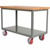 Little Giant® Butcher Block Table w/2 Shelves & Floor Lock, 3000 lb. Cap, 72"L x 36"W x 34"H