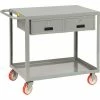 Little Giant® Service Cart w/2 Drawers, 1200 lb. Capacity, 36"L x 24"W x 35"H, Gray