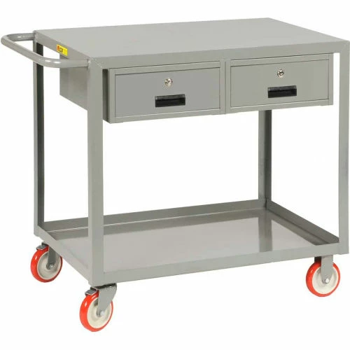 Little Giant® Service Cart w/2 Drawers, 1200 lb. Capacity, 36"L x 24"W x 35"H, Gray 1 Little Giant® Service Cart w/2 Drawers, 1200 lb. Capacity, 36"L x 24"W x 35"H, Gray