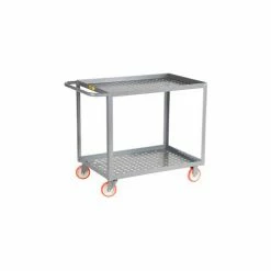 Little Giant® Perforated Deck Service Cart w/2 Shelves, 1200 lb. Cap, 48"L x 24"W x 35"H, Gray